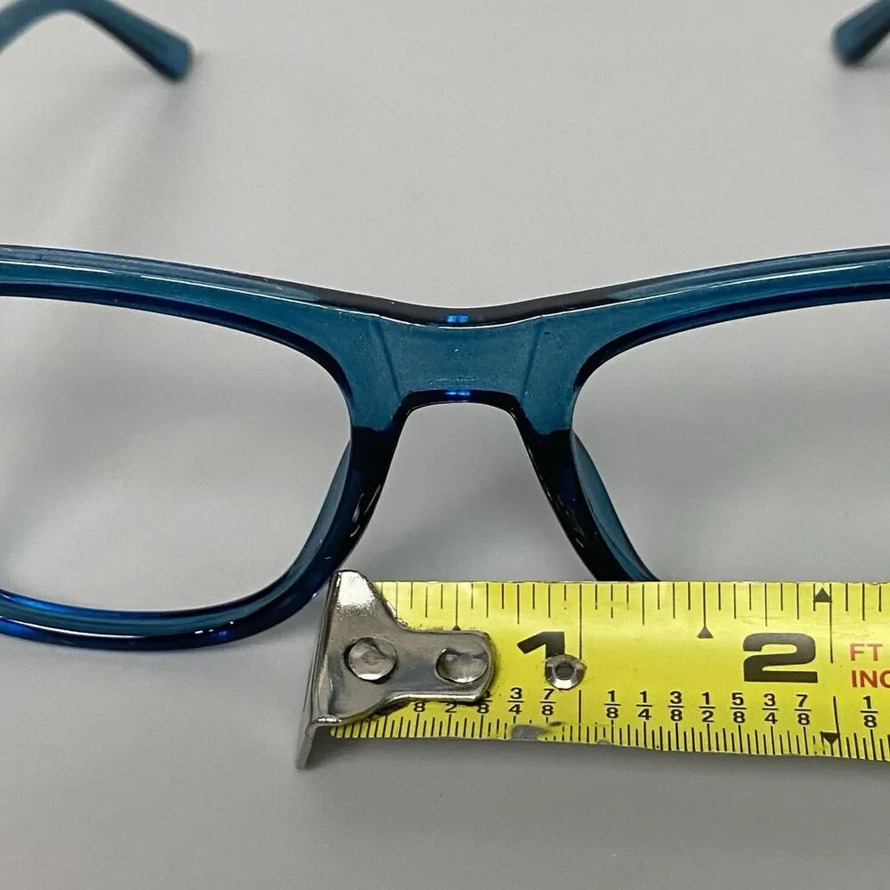 Modern Because Crystal Blue Transparent Eyeglass Frames Unisex Optical Glasses